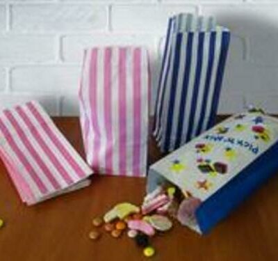 Sweet Bags, Pink & Blue Stripe & Stars & Swirls