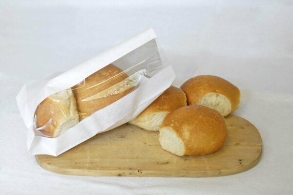 Small White Bread Bag with WIndow