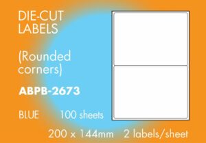Blue Labels on A4 sheets, available in various sizes