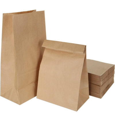 Paper Food Bag, for food on the go, various sizes available in Brown & White