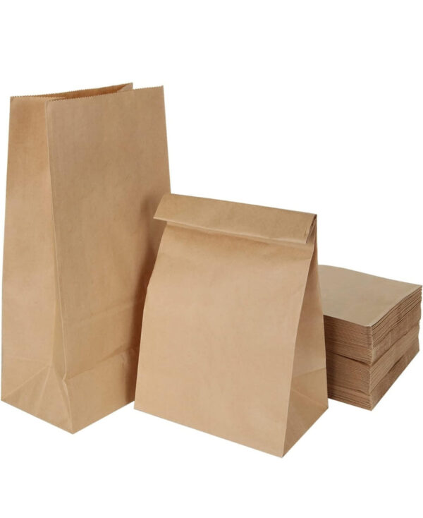 Paper Food Bag, for food on the go, various sizes available in Brown & White