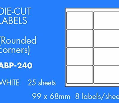 25 Sheet Labels, Multi Purpose 8 To View 99 x 68mm
