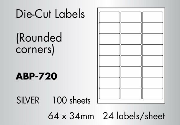 24 to view Silver labels, 100 sheets
