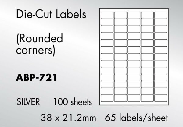 65 to view labels, Silver 100 sheets