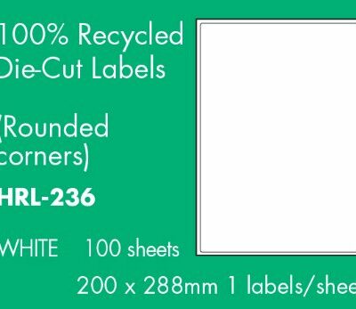 Recycled Labels, 100 sheets Various Sizes available