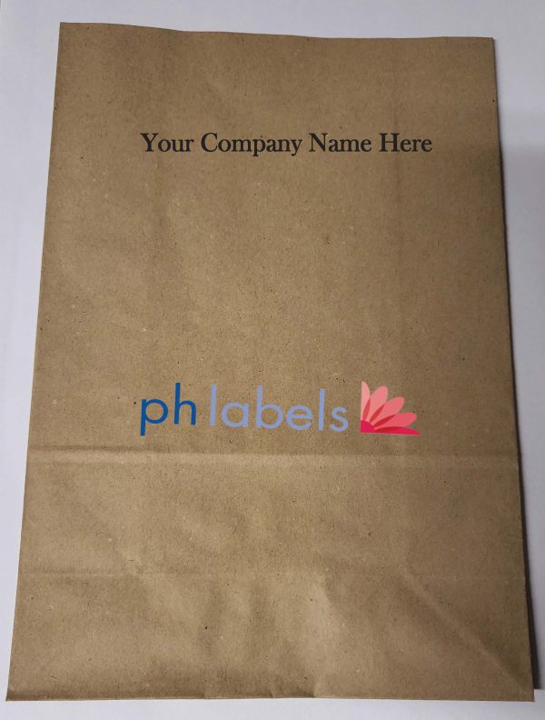 Brown Printed Grab bags, White also available in 2 stock sizes, small orders welcome