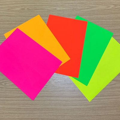 Fluorescent Paper Labels, available in 100 sheet & 500 sheet packs. 5 Vibrant colours to choose from.